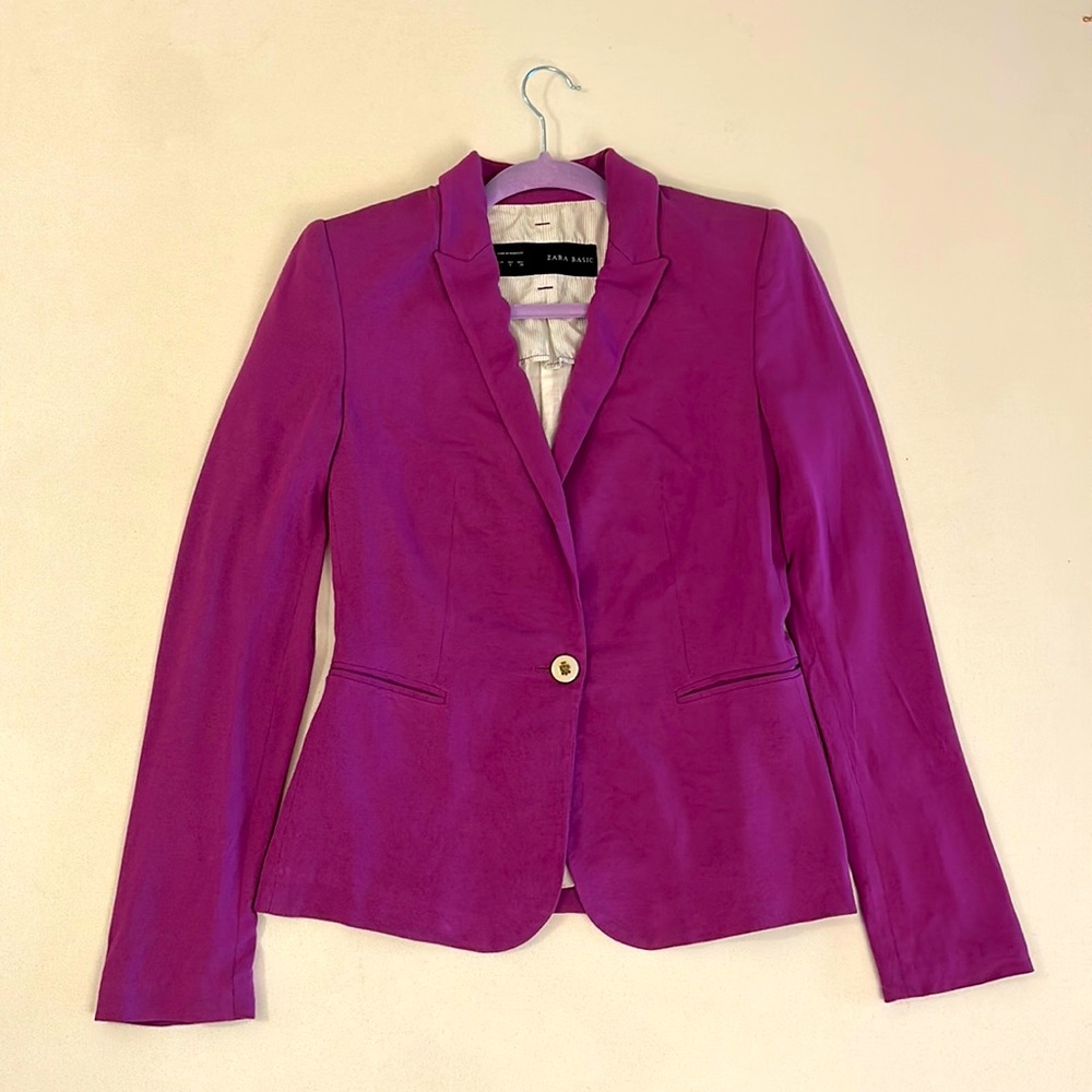 Small Zara Fuschia (Pink/Purple) Blazer Jacket